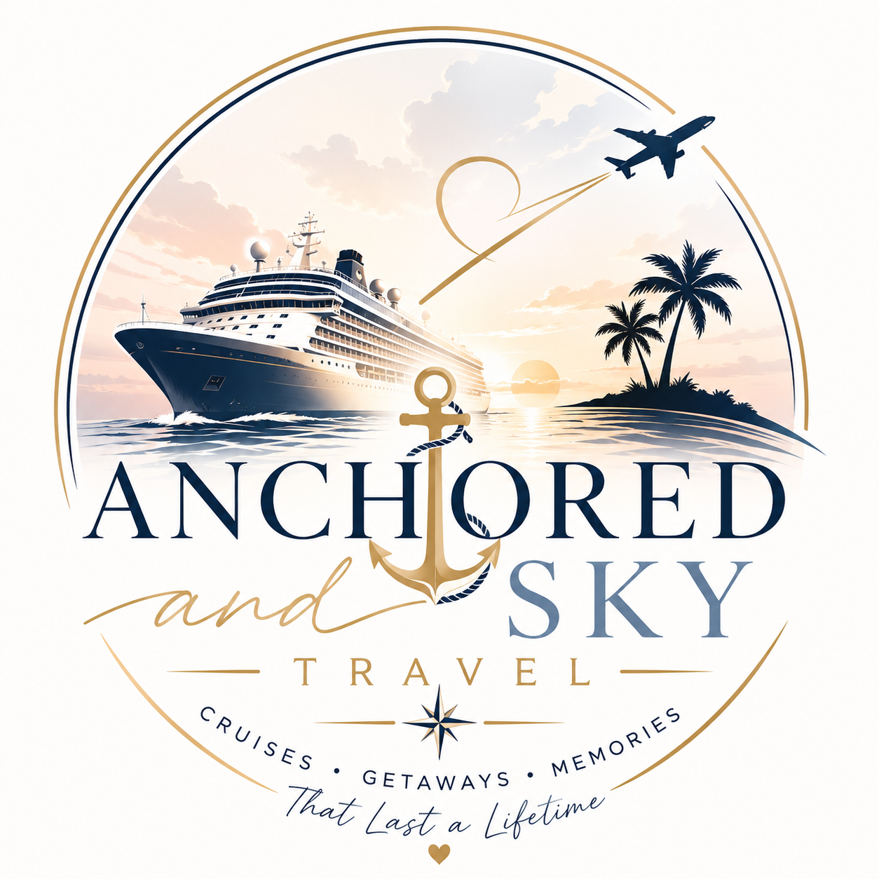 Anchored & Sky Travel logo